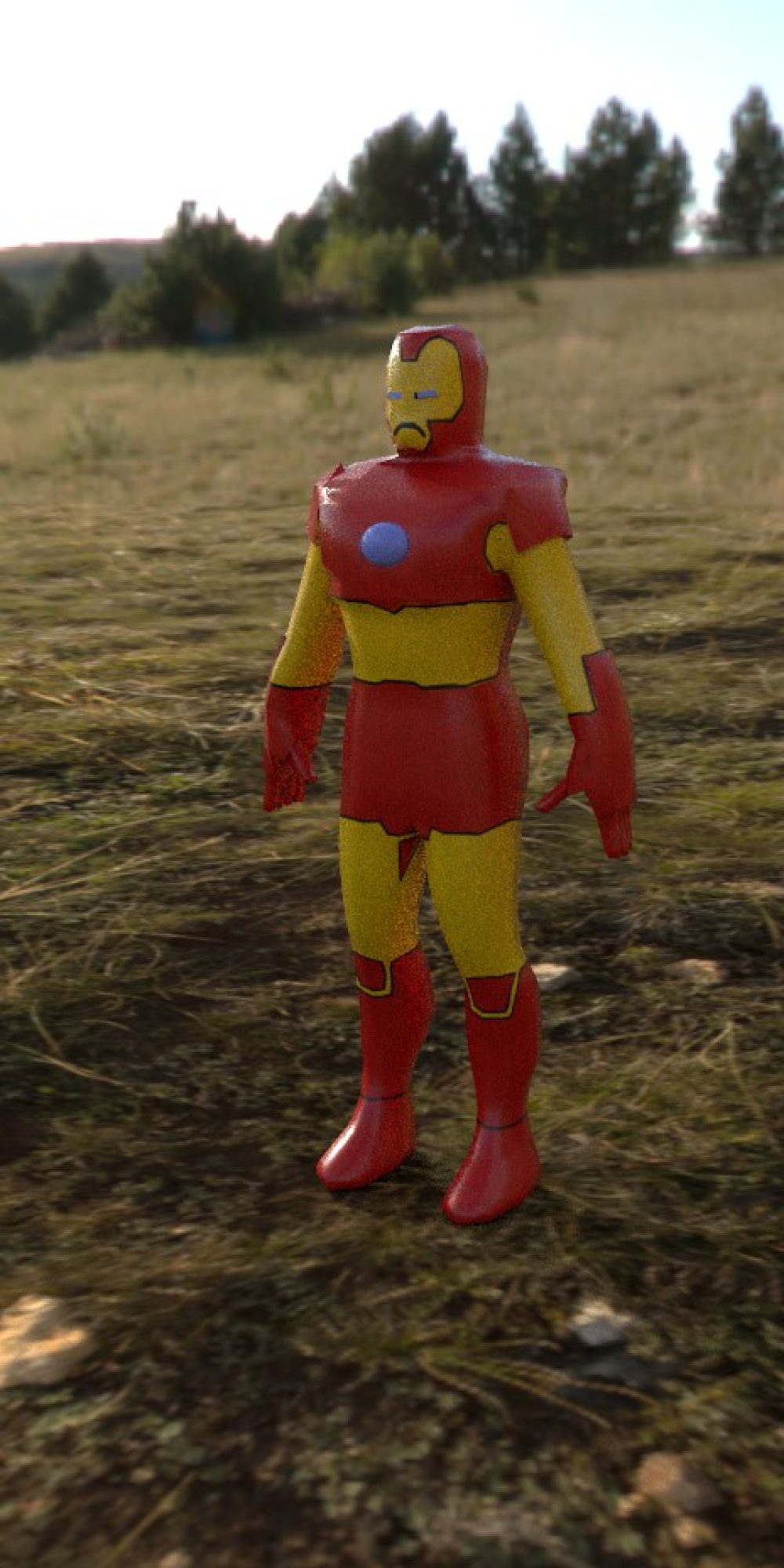 3D Maya Iron Man Render
